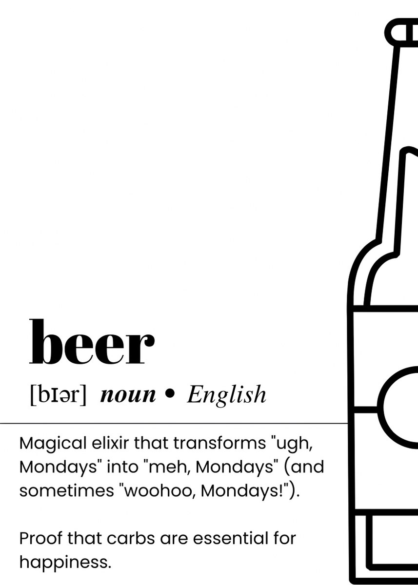 Beer Definition: Humorous Dictionary Art