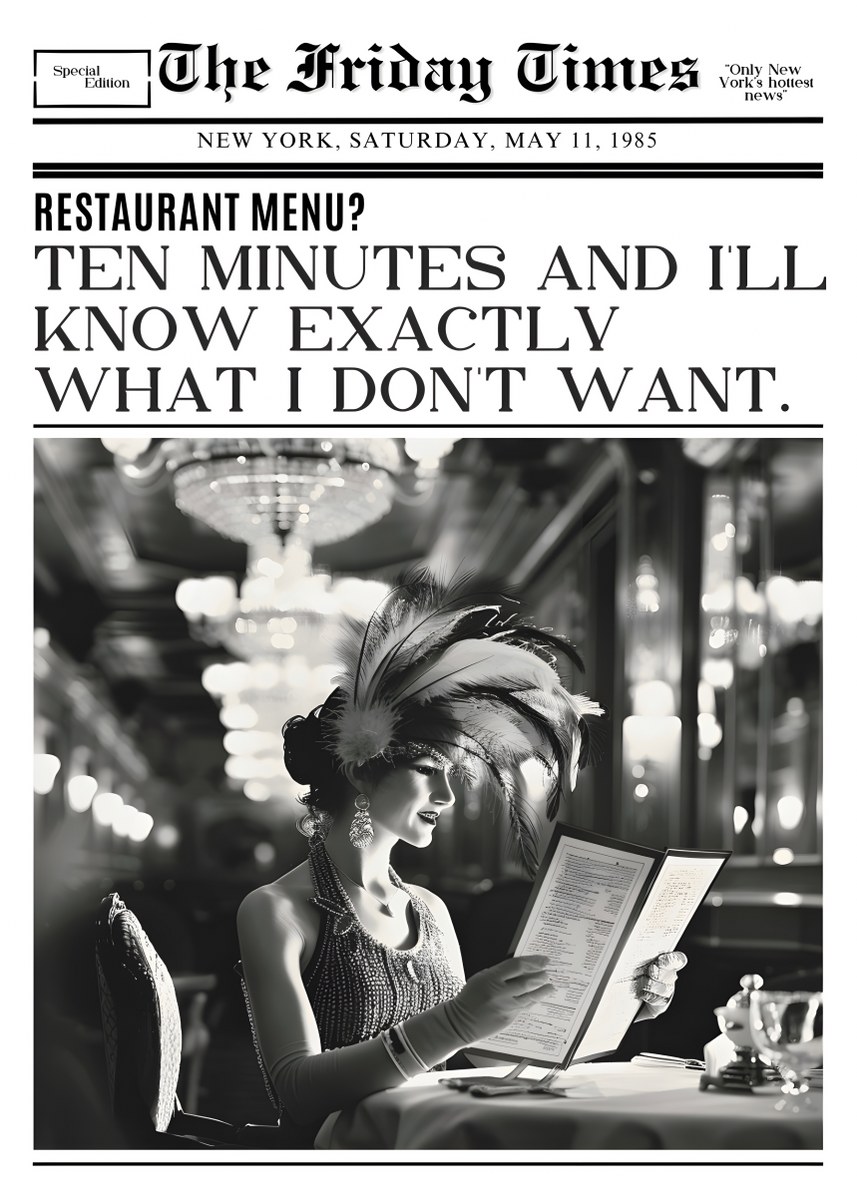 Friday Times: Restaurant Menu Indecision
