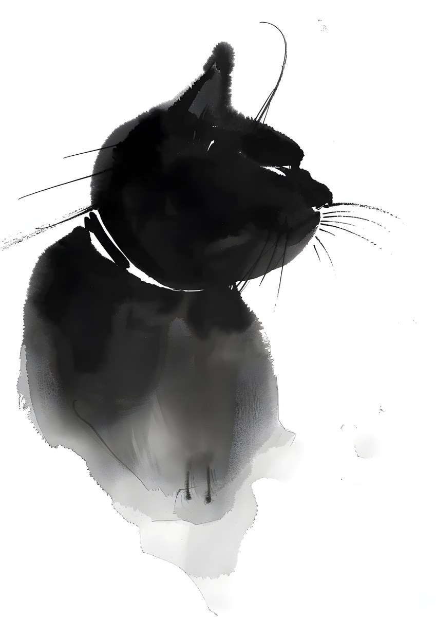 Black Cat: Minimalist Acrylic