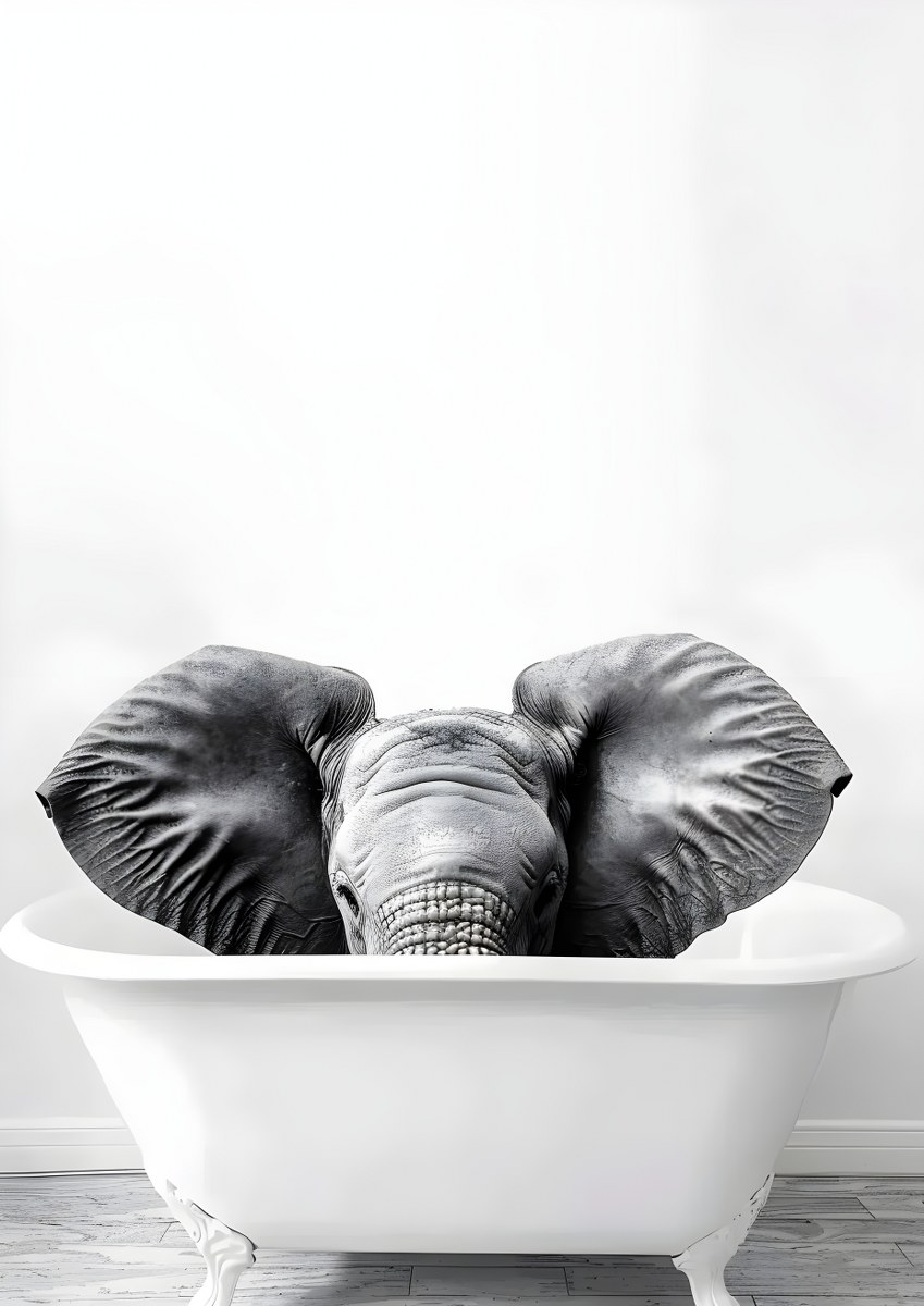 Elephant in Bathtub: Humorous Surprise